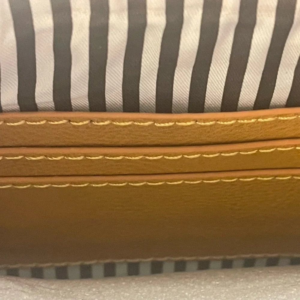 Mustard‎ Yellow Wristlet Crossbody Hand Painted Yorkie Dog 3 Zip NWT